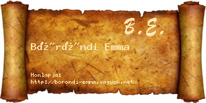 Böröndi Emma névjegykártya