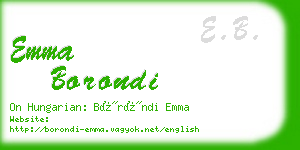 emma borondi business card